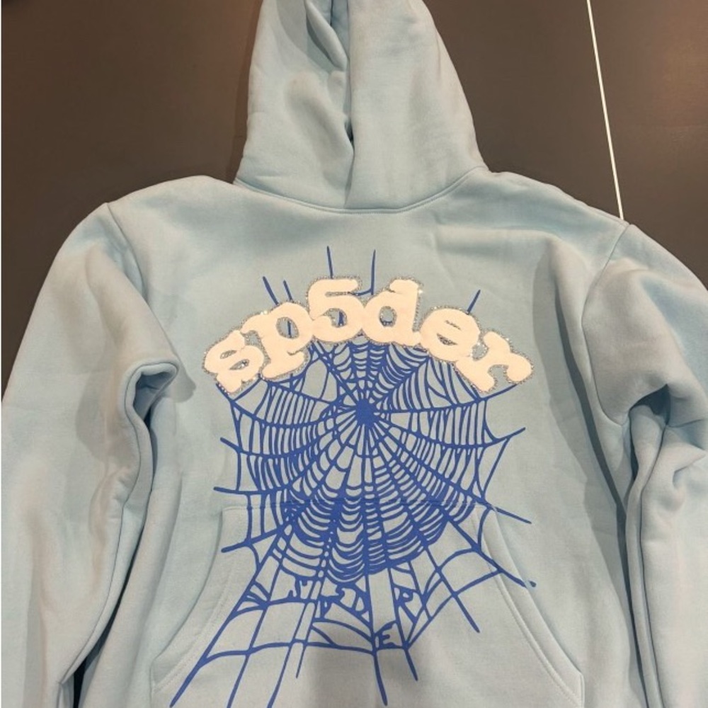 Gray Hoodie with Spider Web Graphic